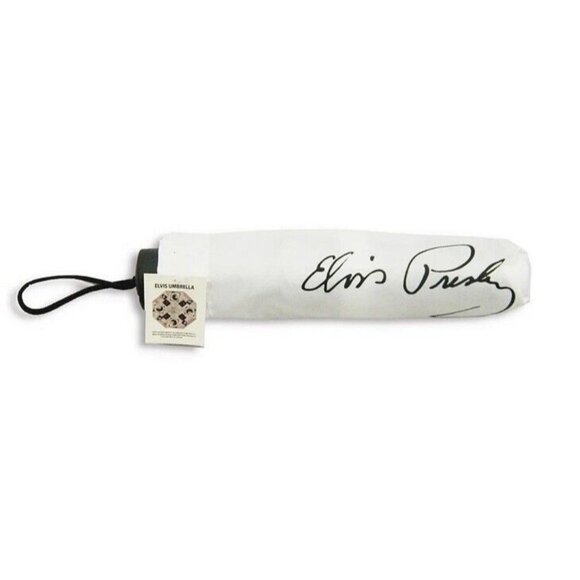 New White Picture 40" Width Elvis Presley Compact Umbrella The King Licensed NIP - Picture 4 of 4